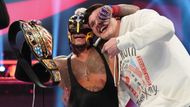 Rey Mysterio celebrating